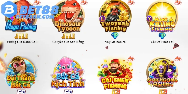 Những sảnh bắn cá Bet88 uy tín và chuyên nghiệp